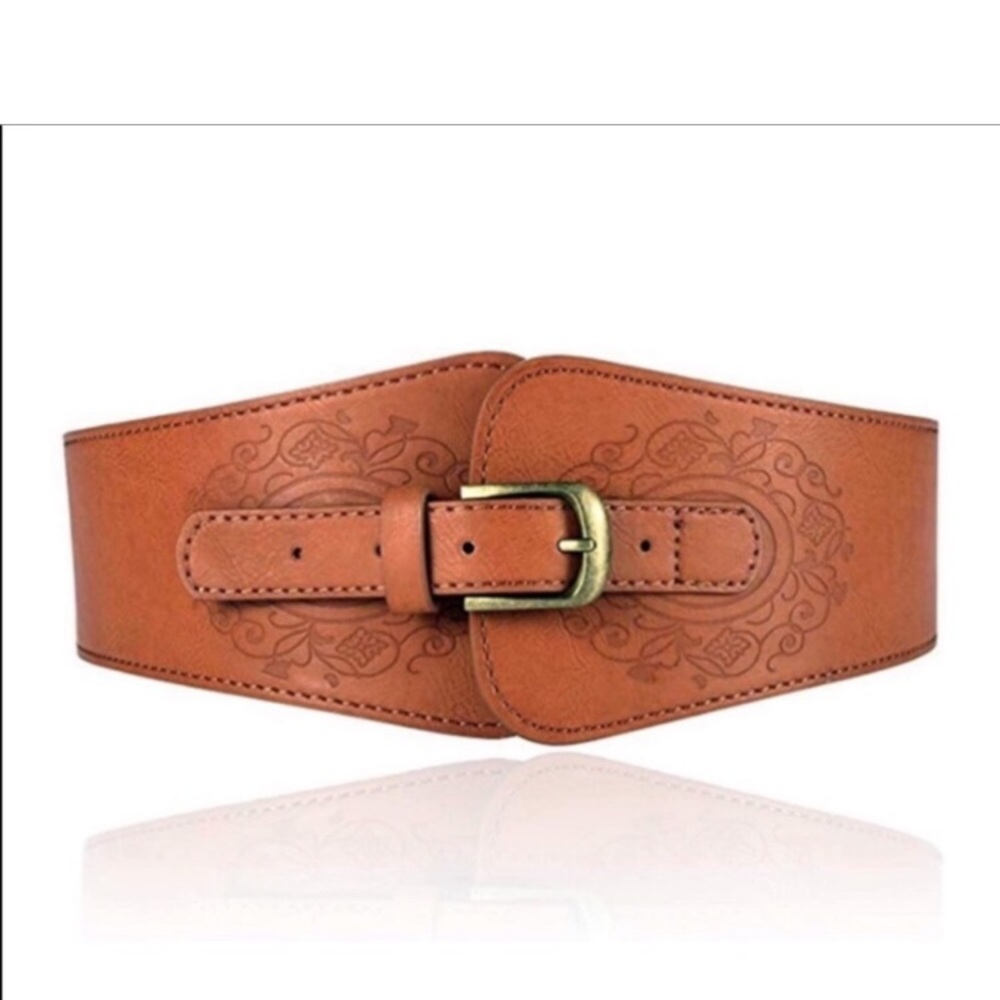 Boho Leather Corset Cinch Wide Belt New